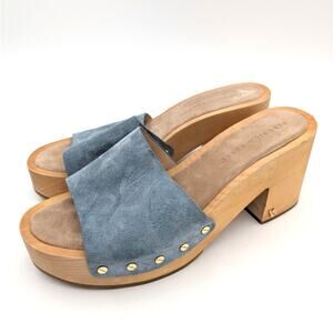 Veronica Beard Hannalee Platform Suede Clog Sandals Women's US10.5M EU41
